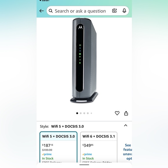 Motorola Black Modem-Router Combo with AC1900 WiFi - Picture 10 of 10